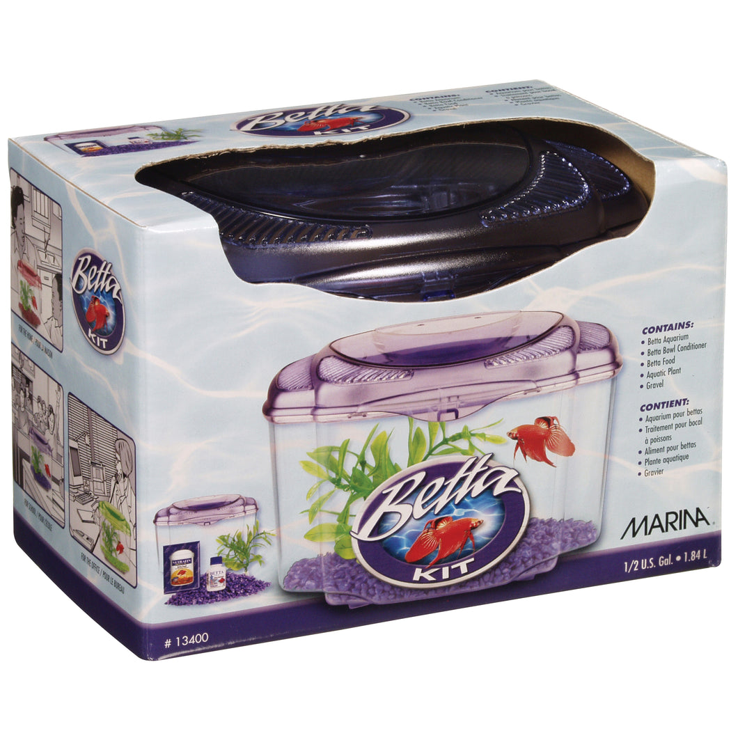 Marina-Aquarium Équipée pour Betta, Mauve, 1.84 litres