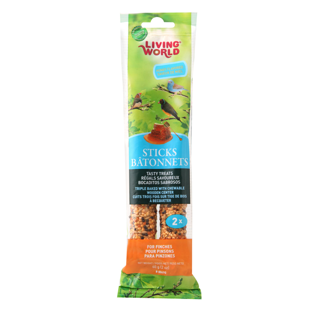 Living World Paquets de 2 Bâtonnets pour Pinsons au miel 60g