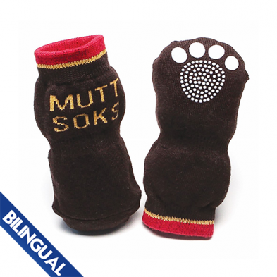 Muttsoks-,Chaussettes Antidérapantes pour Chiens, Noires