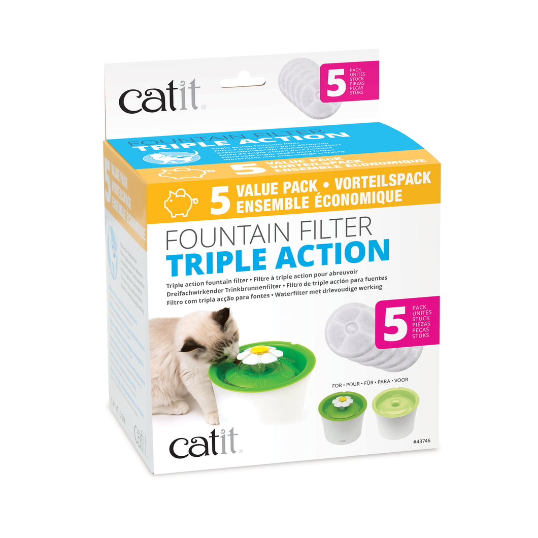 Catit, Filtre Triple Action pour abreuvoir, paquet de 5