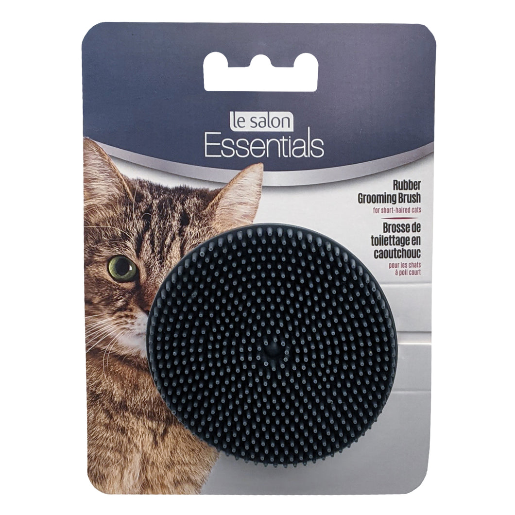Brosse de Toilettage en Caoutchouc Grise Le Salon Essentials