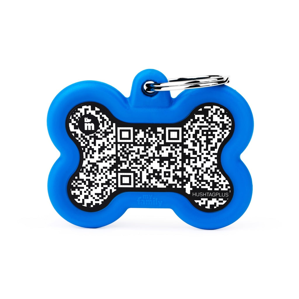 Médaille MyFamily silencieuse QR code os bleu