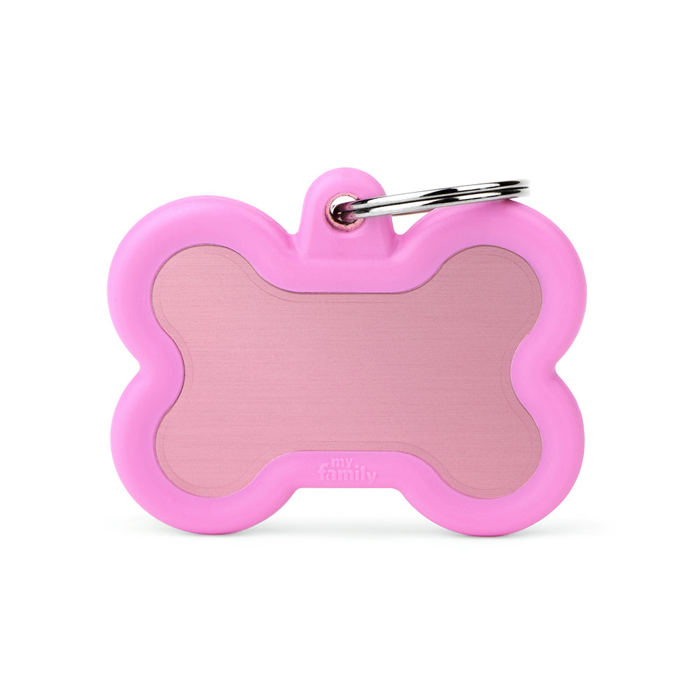 Médaille MyFamily Hushtag os rose large
