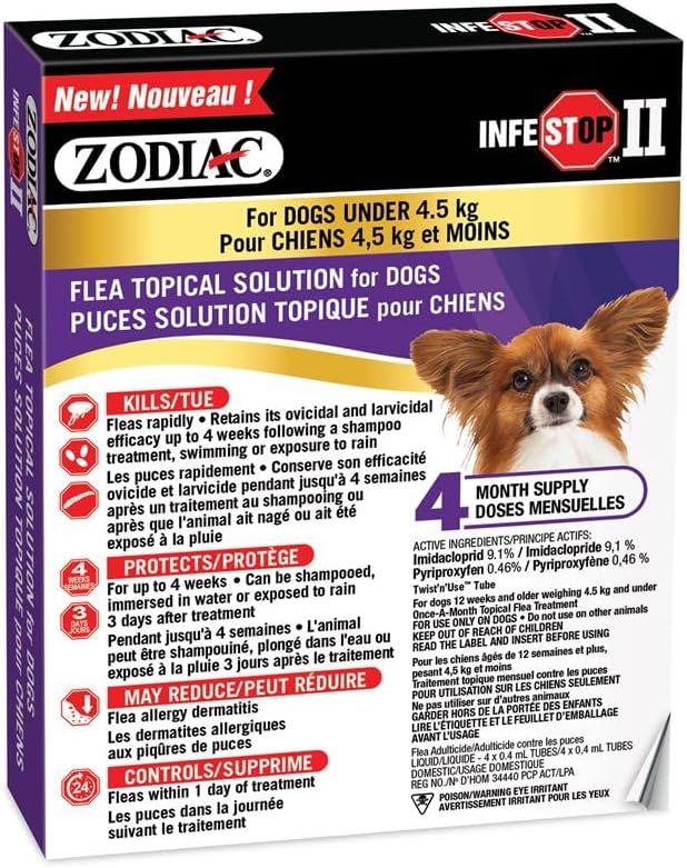 Infestop II de Zodiac, paquet de 4 doses.