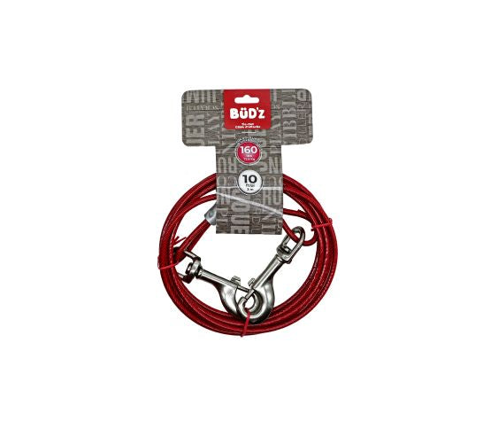 Bud'z Câble D'attache 10' / 3m (pour Chiens Jusqu'à 160 Lb