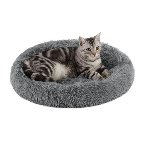 Lit rond et douillet pour chats.