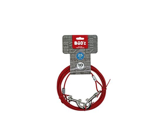 Bud'z Câble D'attache 10' / 3m (pour Chiens Jusqu'à 25 Lb)
