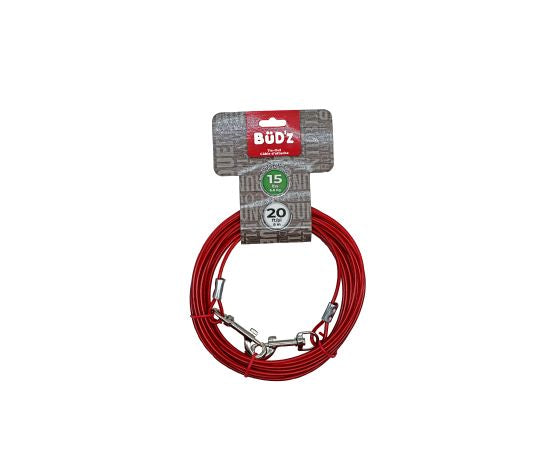 Bud'z Câble D'attache 20' / 6m (pour Chiens Jusqu'à 15 Lb)