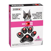 Charger l&#39;image dans la galerie, Infestop II de Zodiac, Solution Topique contre les Puces. Pour Chats. Paquet de 4
