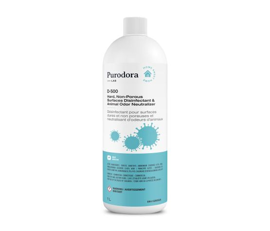 Purodora D-500,  Désinfectant de  surfaces dures et Neutralisant d’Odeurs d’Animaux- 473 ml