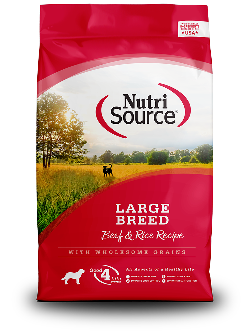 NutriSource-Recette de bœuf et de riz de grande race, 11.79kg