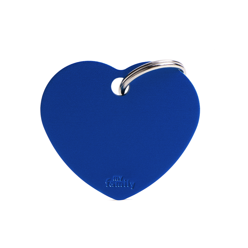 Médaille MyFamily grand coeur bleu