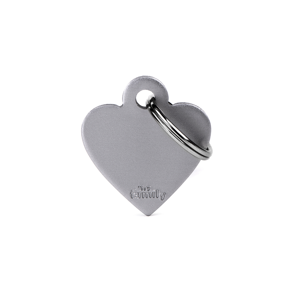 Médaille MyFamily petit coeur gris
