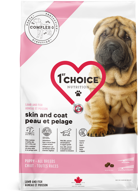 1st Choice Peau et Pelage pour chiots de toutes races formule agneau