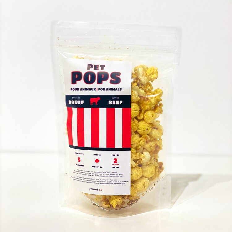 Pet Pops Popcorn à saveur de bœuf pour chien
