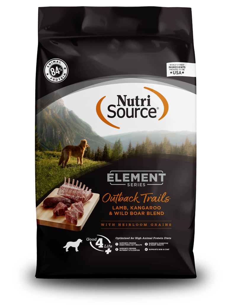 NutriSource Element Outback Trails, Agneau, Kangourou et Sanglier