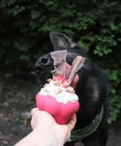 Charger l&#39;image dans la galerie, SodaPup Cupcake Jouet à mâcher et distributeur de gâteries en caoutchouc durable, rose
